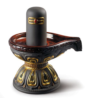 Ритуальный лингам Шивы из керамики с золотом Lingam Lladro, золотой люстр 01009338
