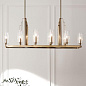 Kimrose 10 Light Linear Chandelier with Clear Fluted Glass Brushed Natural Brass люстра 52413BNB Kichler