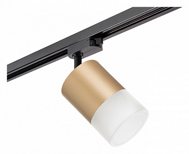 трековый светильник чёрный с белым отражателем для однофазного шинопровода
