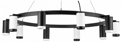 подвесной светильник с круглыми плафонами черный