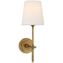 Bryant Sconce полированная старая латунь с льняным абажуром