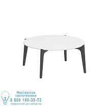СТОЛИК TEA TIME Ø 75CM H40 АНТРАЦИТОВЫЙ КЕРАМИЧЕСКИЙ БЕЛЫЙ Royal Botania