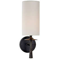 Drunmore Single Sconce бронза с льняным абажуром