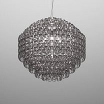 MINIGIOGALI SUSPENSION 85 CRYSTAL SMOKY GLOSSY CHROME E27 CE