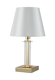 NICOLAS LG1 GOLD/WHITE Crystal Lux Nicolas настольная лампа с текстильным абажуром и основанием под золото