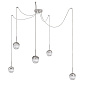DLU 1737/5 nickel/499 Cluster light BALL, 5-flames, nickel, with clear crystal glass in line cut Orion — фото 3