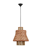 Natural Water Hyacinth Natural &Orange Rope Sandy Black Steel Base LED E27 1x12Watt 100-240Volt IP20 Bulb Excluded D:40 H:230 cm