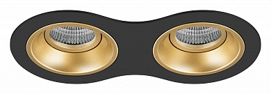 встраиваемый потолочный светильник в золотом и черном корпусе