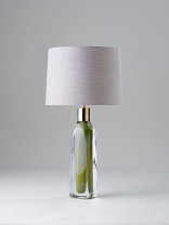 Split Pea with Aged Brass with 14 Drum in Natural Linen with Cream Card lining