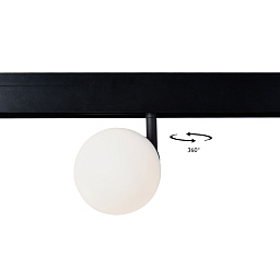 CLT 0.33 015 5W BL 4000K Crystal Lux SPACE магнитный трековый светильник с подвесным круглым плафоном белого цвета для трека 48V