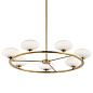 Pim 40" 7 Light Round Chandelier with Satin Etched Cased Opal Glass Fox Gold люстра 52225FXG Kichler