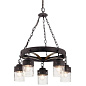 Grainger 24.37" 5 Light Chandelier Weathered Zinc Clear Water Glass люстра 82336 Kichler — фото 4