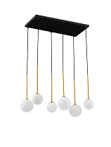 Opal Glass Satin Gold & Matt Black Metal LED G9 6x5 Watt 100-240Volt IP20 Bulb Excluded L: 77 W: 34 H: 163 cm