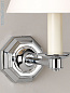 WB0008.CH Octagonal Vaughan настенный светильник для ванной из хрома с шестигранной декоративной базой и абажуром — фото 1