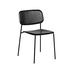990517 Hay Soft Edge стул с чёрным сиденьем из лакированного шпона и металлическими ножками