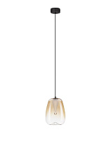 Gradient Amber Glass Matt Black Metal Base LED 3Watt 220-240Volt 195Lm IP20 3000K D:16 H:37-227 cm