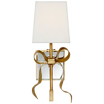 Ellery Gros-Grain Bow Small Sconce мягкая латунь с кремовым льняным абажуром