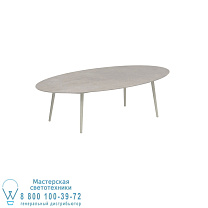 НИЗКИЙ ОБЕДЕННЫЙ СТОЛ STYLETTO 250X130CM АЛЮМИНИЕВЫЕ НОЖКИ ГРИБ КЕРАМИЧЕСКАЯ СТОЛЕШНИЦА CEMENTO LUMINOSO Royal Botania