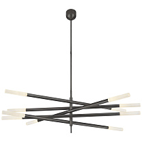 Rousseau Grande Ten Light Articulating Chandelier бронза с гравированным кристаллом