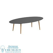 НИЗКИЙ ОБЕДЕННЫЙ СТОЛ STYLETTO 250X130CM НОГИ ТИКА КЕРАМИЧЕСКАЯ СТОЛЕШНИЦА ЧЕРНЫЙ Royal Botania