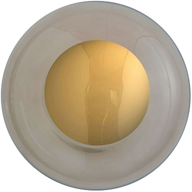 настенно-потолочный светильник с округлым стеклянным рассеивателем каштанового тона