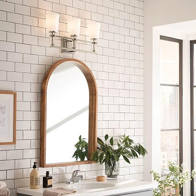 настенный светильник с тремя лампами из никеля