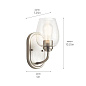 Valserrano 10" 1 Light Wall Sconce with Clear Seeded Glass Brushed Nickel настенный светильник 44381NICS Kichler — фото 3