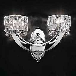 512/2A Chrome IDL Crystal blade настенное бра с двумя рожками и хромированными элементами