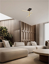 Triac Dimmable Sandy Black & Gold Steel & Aluminium LED 26Watt 220-240Volt 973Lm IP20 3200K L:51 W:51 H:31 cm