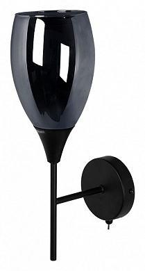 настенное бра с узким плафоном черного цвета