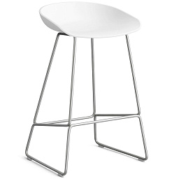 AA075-D159-AA51 Hay About A Stool барный стул из нержавеющей стали с белым сиденьем