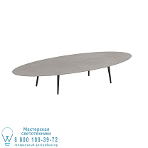 ВЫСОКИЙ СТОЛ STYLETTO 320X140CM, АЛЮМИНИЕВЫЕ НОЖКИ, АНТРАЦИТОВАЯ КЕРАМИЧЕСКАЯ СТОЛЕШНИЦА CEMENTO LUMINOSO Royal Botania