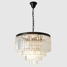 MAXIME SP6 BLACK Crystal Lux Maxime подвесная люстра с каскадом хрустальных элементов и металлической арматурой