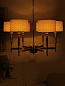 Contemporary Burnished Brass 6 Light French Chandelier люстра FOS Lighting R-AntqBrass-Shade-CH6