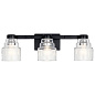 Vionnet 24" 3 Light Vanity Light with Clear Glass Black настенный светильник 55012BK Kichler — фото 2