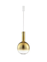 Triac Dimmable Gradient Gold Glass, Gold Metal & Matt White Metal Base LED 8Watt 220-240Volt 440Lm IP20 3000K D:30 H:183 cm