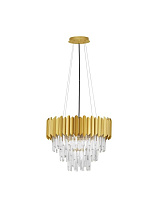 Gold Aluminum & K5 Crystal LED E14 6x5 Watt 100-240 Volt IP20 Bulb Excluded D: 50 H: 120 cm Crystals 12 cm: 51 pcs 15 cm: 51 pcs