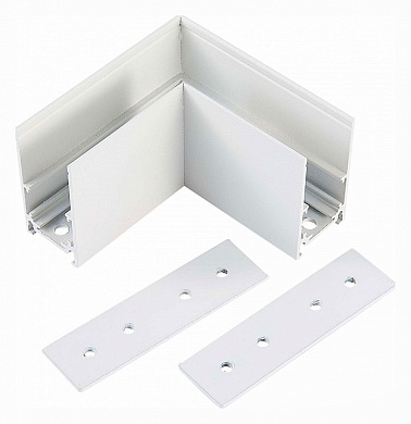 угловой l-образный соединитель белого цвета для накладных магнитных треков