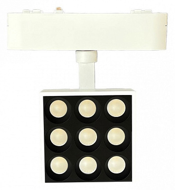 магнитный трековый светильник с квадратным модулем из девяти диодов в белом корпусе 48V