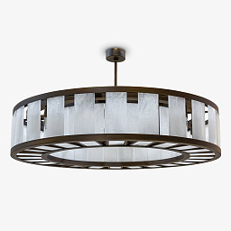 CL550-120 Bella Figura Facet круглая потолочная люстра с декоративным металлическим кольцом и стеклянными вставками
