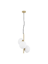 Milky White Structured Glass Matt Gold Metal LED E14 3x5 Watt 100-240Volt IP20 Bulb Excluded D: 32.5 H: 120 cm