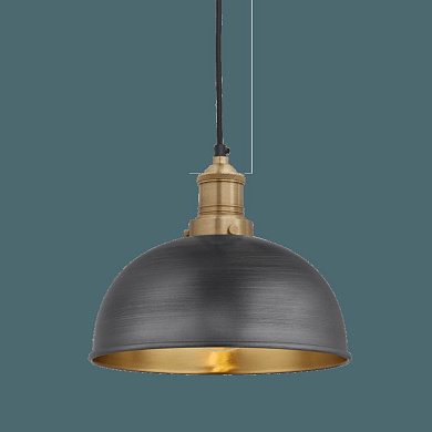Brooklyn Dome Pendant - 8 Inch - Pewter &amp; Brass подвесной светильник Industville BR-DP8-BP