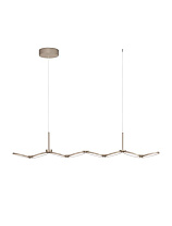 Triac Dimmable Champagne Gold Aluminium & Microprismatic Diffuser LED 47Watt 220-240Volt 2374Lm IP20 CCT 2700-3000K by Dip Switch L:130 H:228 cm