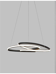9147112 Nova Luce Menton подвесная люстра с двумя пересекающимися светодиодными кольцами