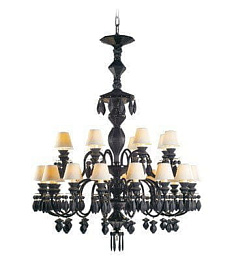 1023749 Lladro Belle de Nuit подвесная люстра с двадцатью четырьмя плафонами и хрустальными элементами