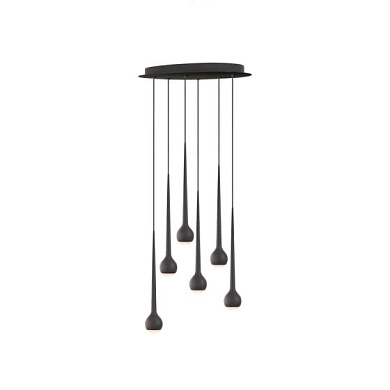 FAW2-360-00 Grau Falling sun CHANDELIER SIX BLACK подвесной светильник черный