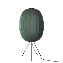 KWH65 TG FL Knit-Wit Made By Hand Напольный светильник с овальным текстильным абажуром зелёного цвета