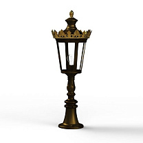 Louvre N° 7; one-piece clear glass E27 105W; Gold patina
