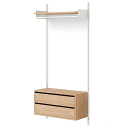 42001 + 42033 + 42036 + 42043 + 42054 SHELF1 New Works New Works Shelving System шкаф-купе с открытой полкой и одним выдвижным ящиком из дуба