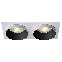 CLT 044C2 BL-WH-WH Crystal Lux Clt 044 двухмодульный встраиваемый потолочный светильник бело-чёрного цвета